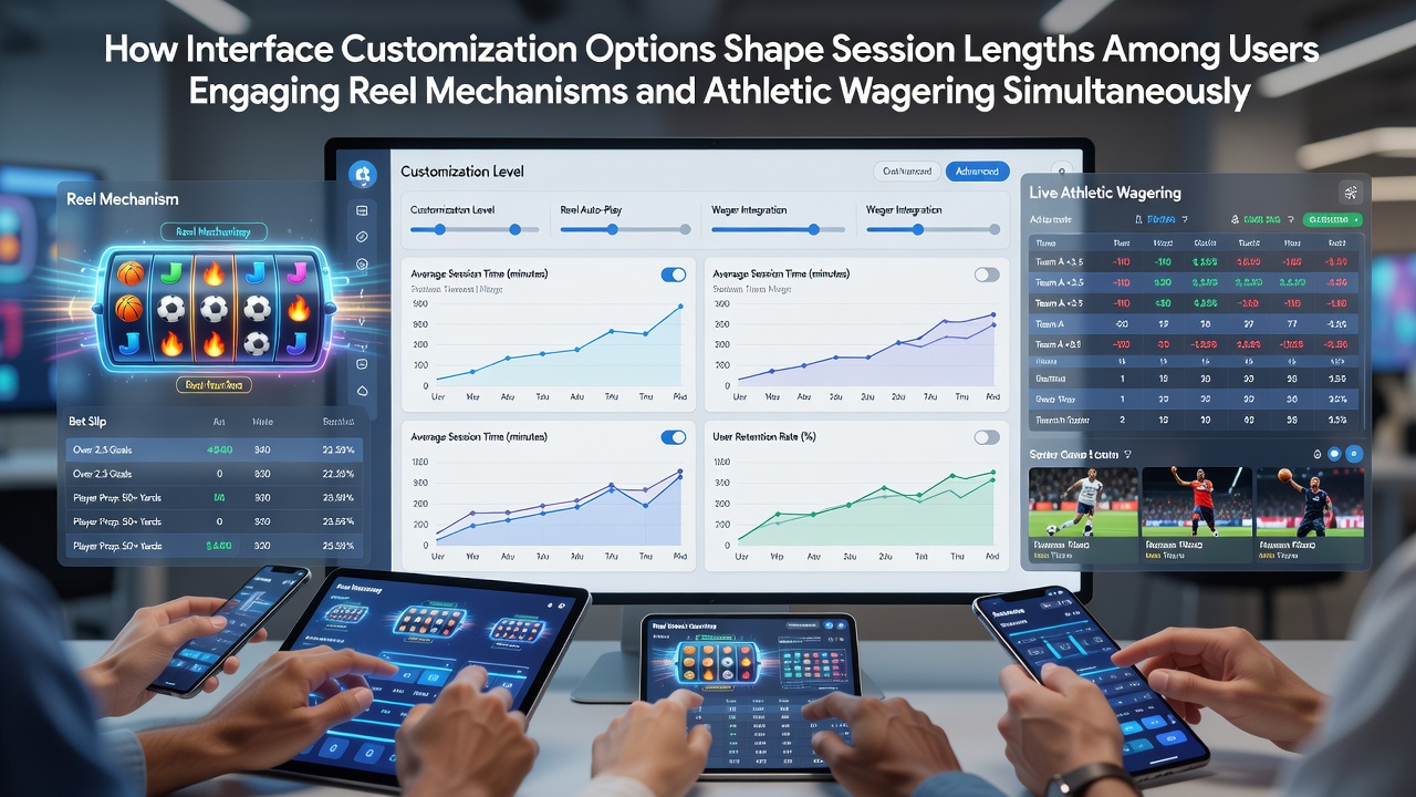 Users adjusting customizable interface elements on a hybrid platform showing reel mechanisms alongside athletic wagering options