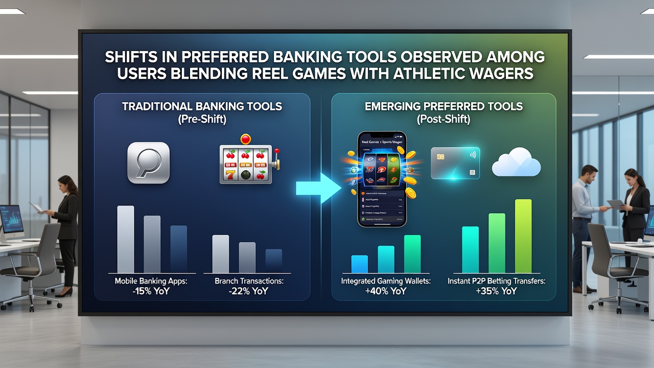 Analytics dashboard displaying banking tool usage trends in hybrid reel and sports wagering environments