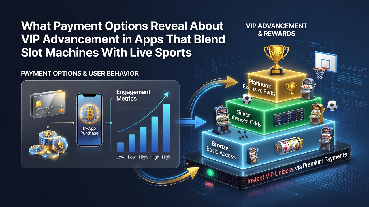 Analytics dashboard displaying VIP tier progression alongside payment method statistics in a hybrid gambling app